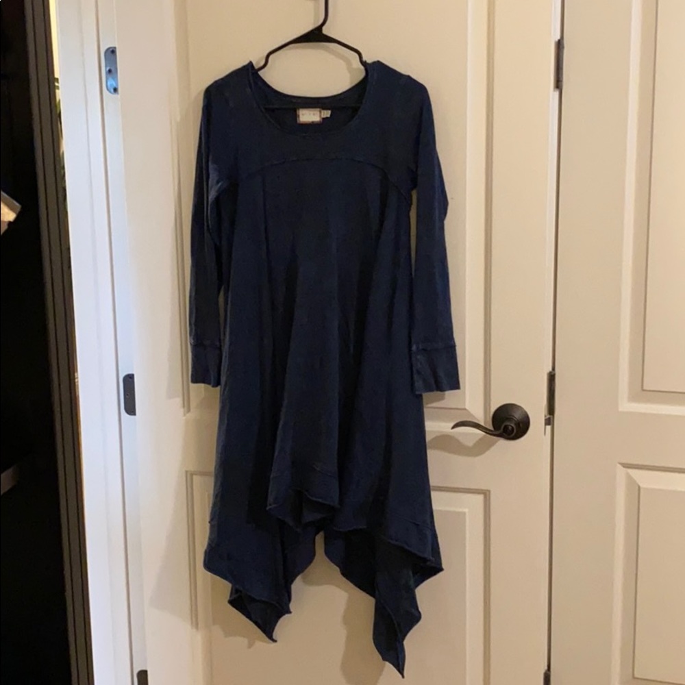 Anthropologie Navy Cotton Dress - Size XS Petite